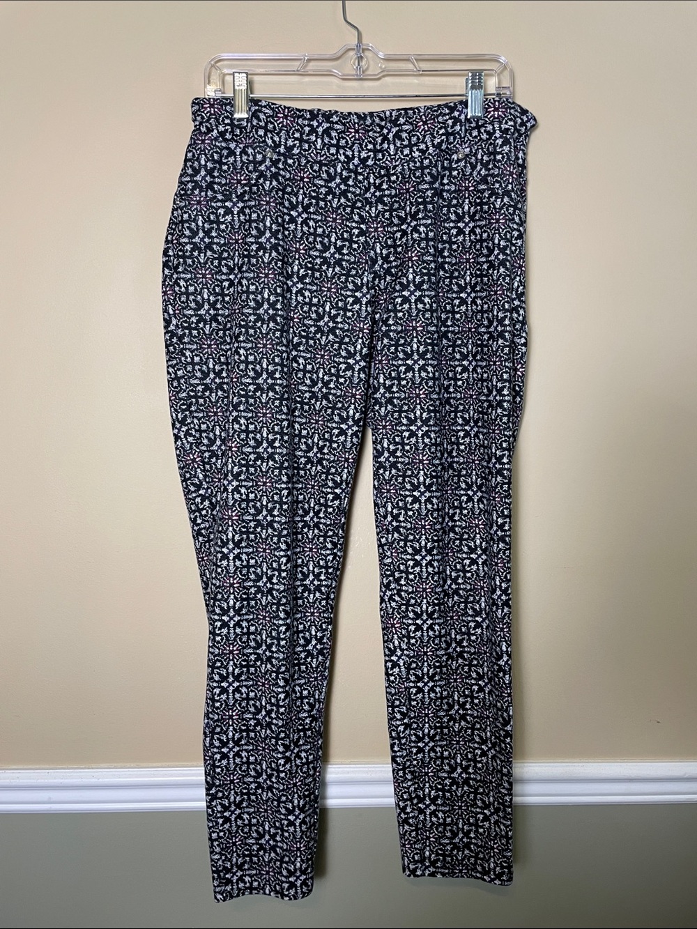 MICHAEL Michael Kors Women's Patterned Knit Multicolor Stretch Pull-On Pants